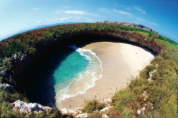 Vue du ciel de Isla Marieta ou del Amor dans l'Etat de Nayarit au Mexique