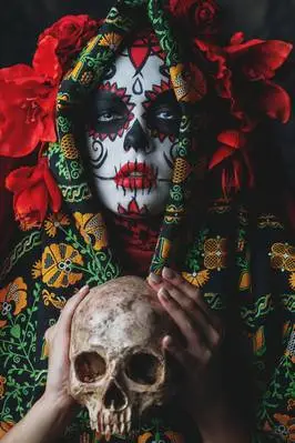 Photo d'une catrina pour le jour des morts au Mexique