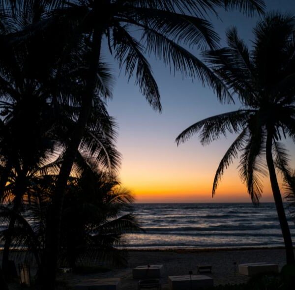 couchée de soleil sur la plage de Tulum