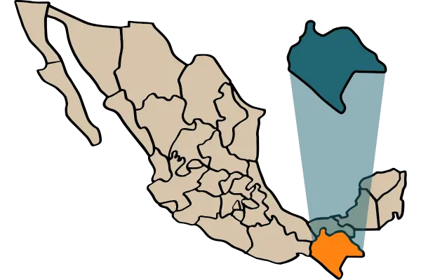 Carte de l'Etat de Chiapas